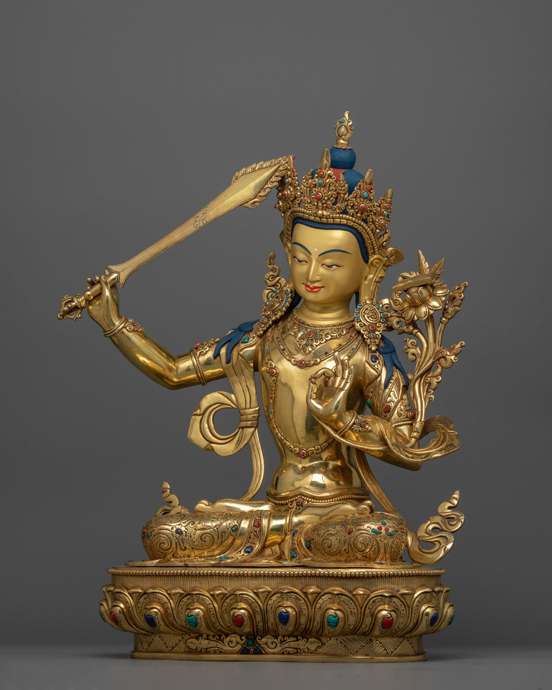 Guardian Manjushri Spiritual Statue | Embodiment of Wisdom and Protection