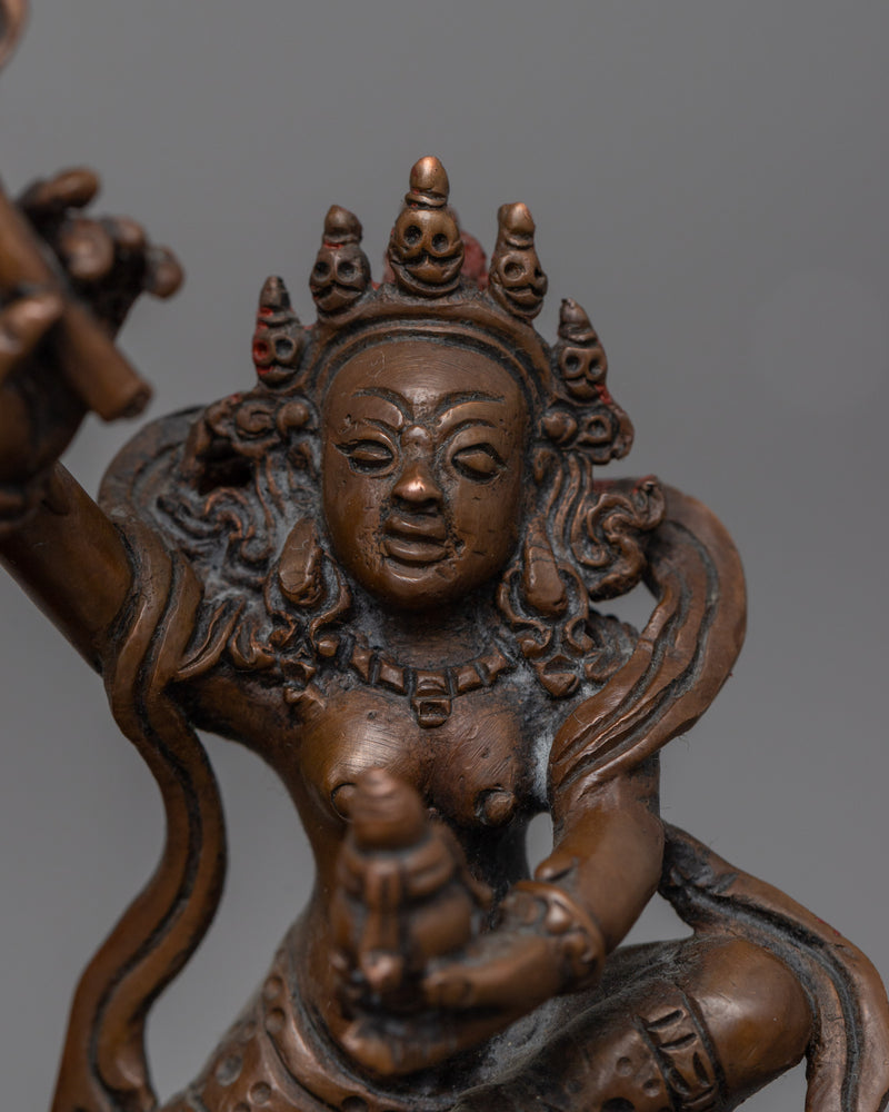 Wrathful Oxidized Black Dzambhala Statue | Guardian of Wealth and Compassion