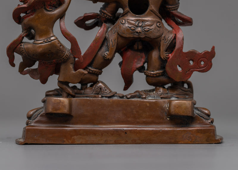 Wrathful Oxidized Black Dzambhala Statue | Guardian of Wealth and Compassion