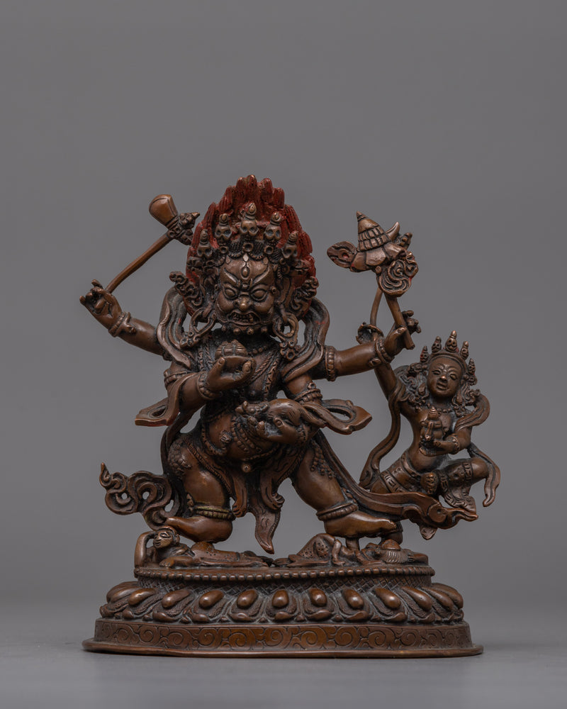 Wrathful Oxidized Black Dzambhala Statue | Guardian of Wealth and Compassion