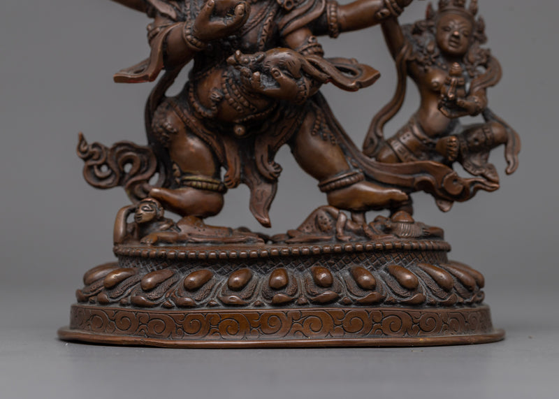 Wrathful Oxidized Black Dzambhala Statue | Guardian of Wealth and Compassion