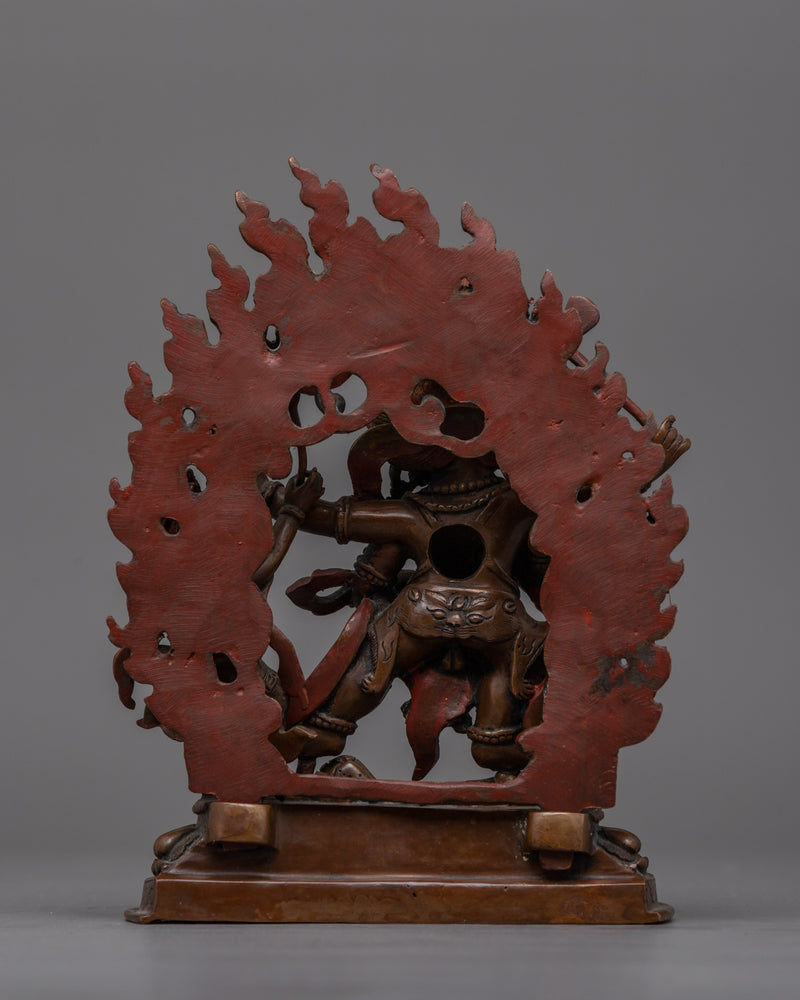 Wrathful Oxidized Black Dzambhala Statue | Guardian of Wealth and Compassion