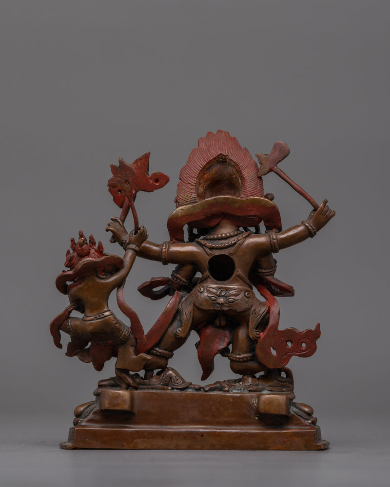 Wrathful Oxidized Black Dzambhala Statue | Guardian of Wealth and Compassion