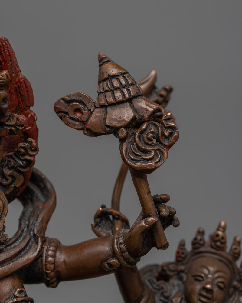 Wrathful Oxidized Black Dzambhala Statue | Guardian of Wealth and Compassion