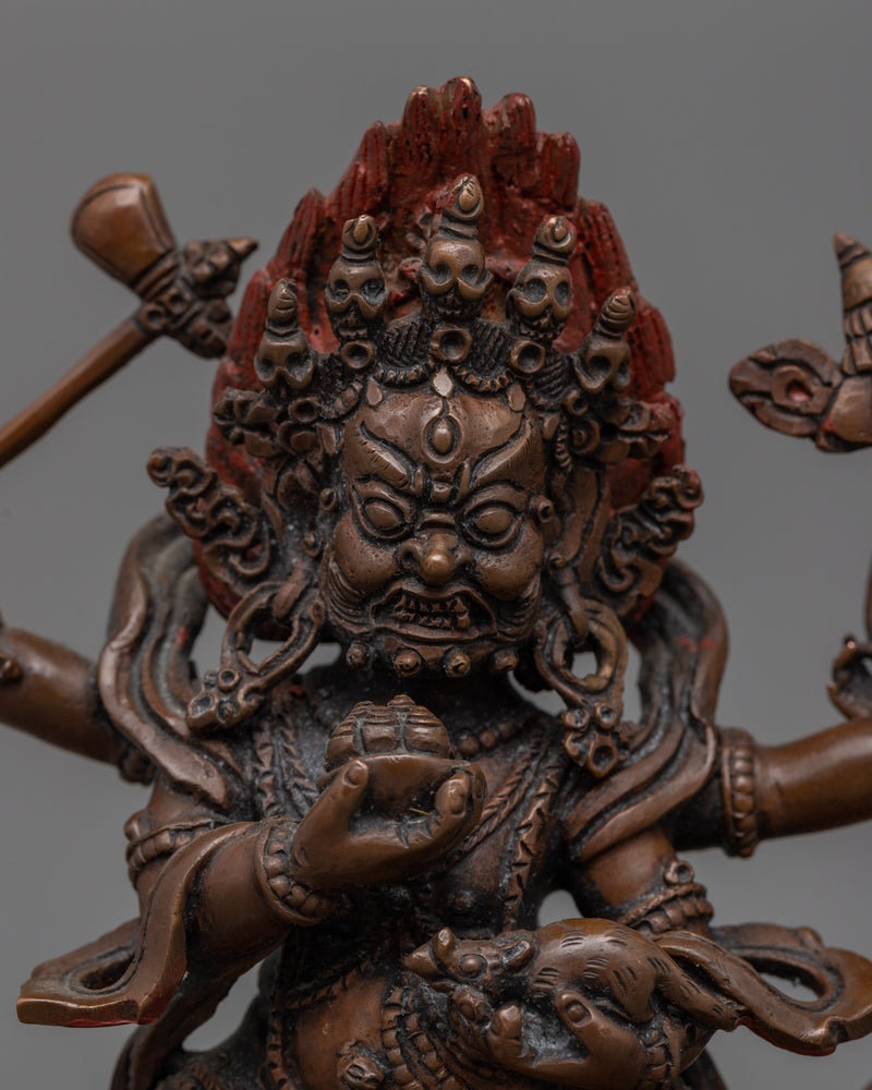 Wrathful Oxidized Black Dzambhala Statue | Guardian of Wealth and Compassion