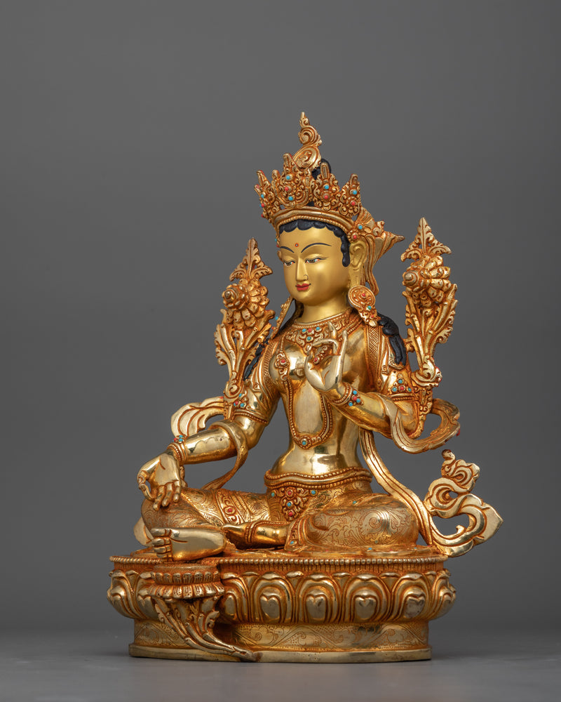 Vajrayana Buddha Green Tara Figurine | The Embodiment of Compassion