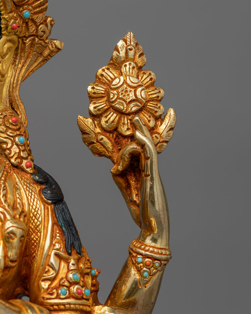 24K Gold Gilded Lord Chenrezig Statue | Symbol of Infinite Compassion