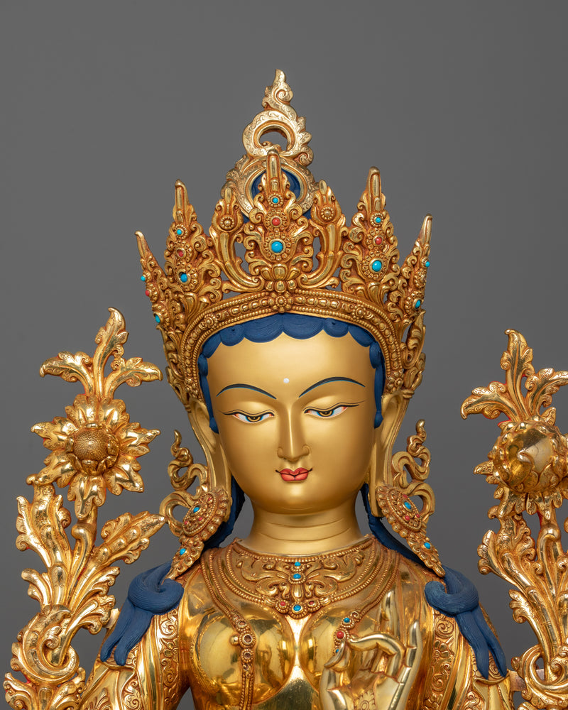 Manifestation Of The Enlightened Green Tara Statue | Savior Of Spiritual Challenges