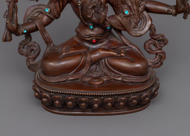 Spiritual Four Armed Maha Manjushri Statue | Sword of Wisdom Sculpture