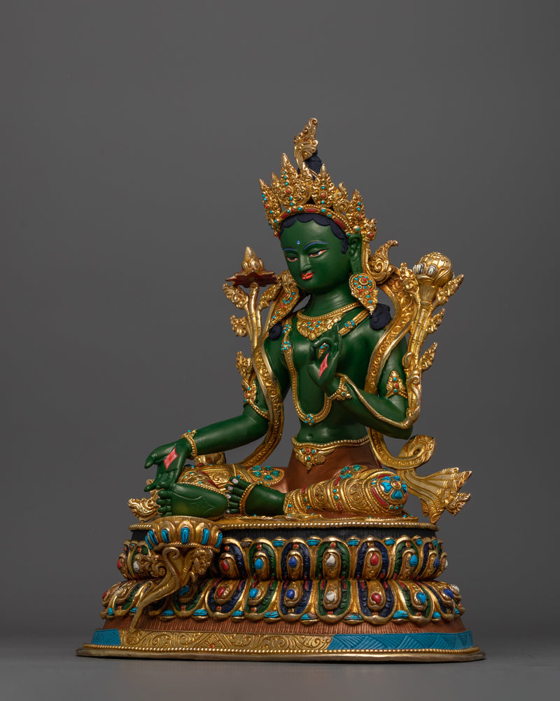 Compassionate Green Tara Artwork for Shrine | The Mother of Liberation