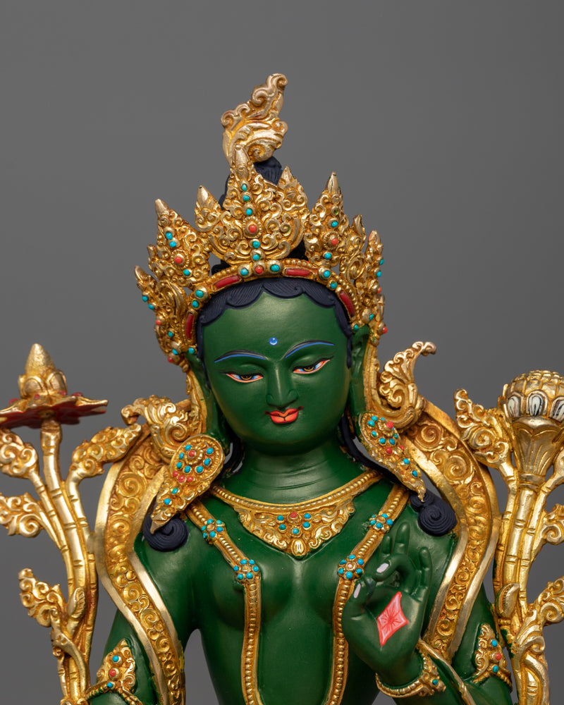 Compassionate Green Tara Artwork for Shrine | The Mother of Liberation