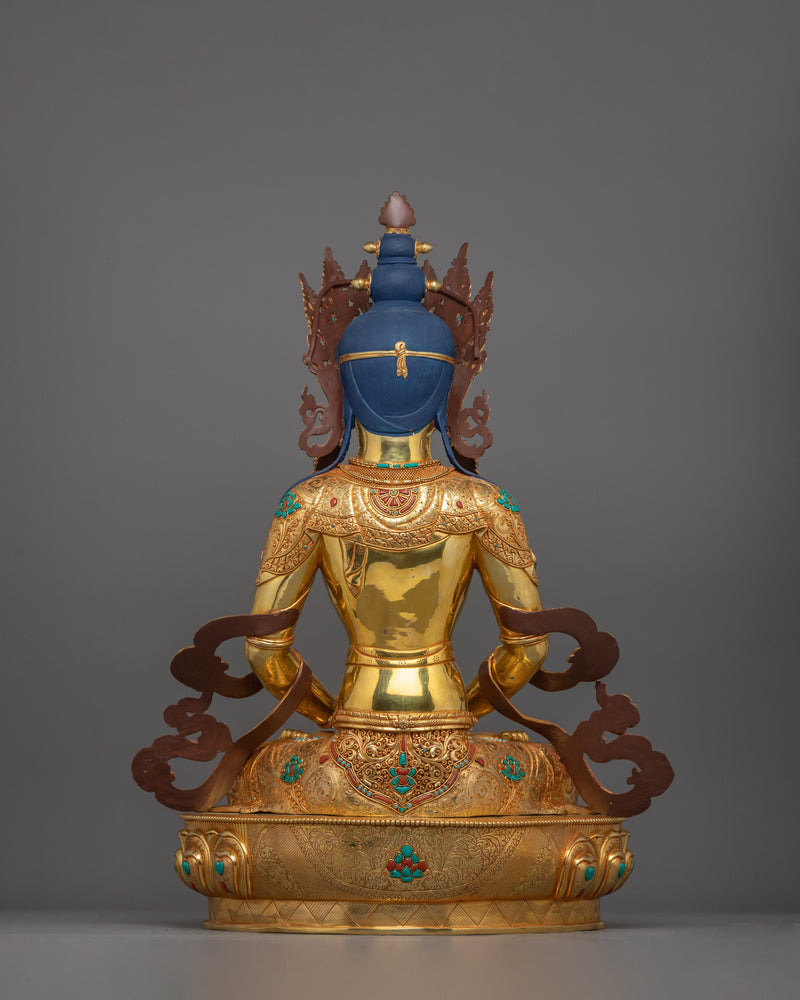 Tibetan Amitayus Statue in Meditation Mudra | Icon of Transcendence and Wisdom