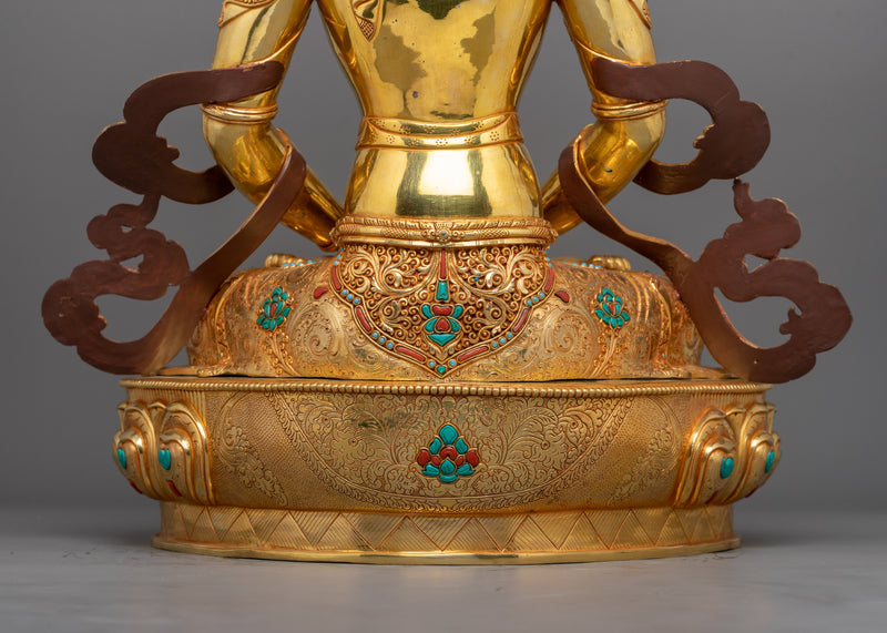 Tibetan Amitayus Statue in Meditation Mudra | Icon of Transcendence and Wisdom