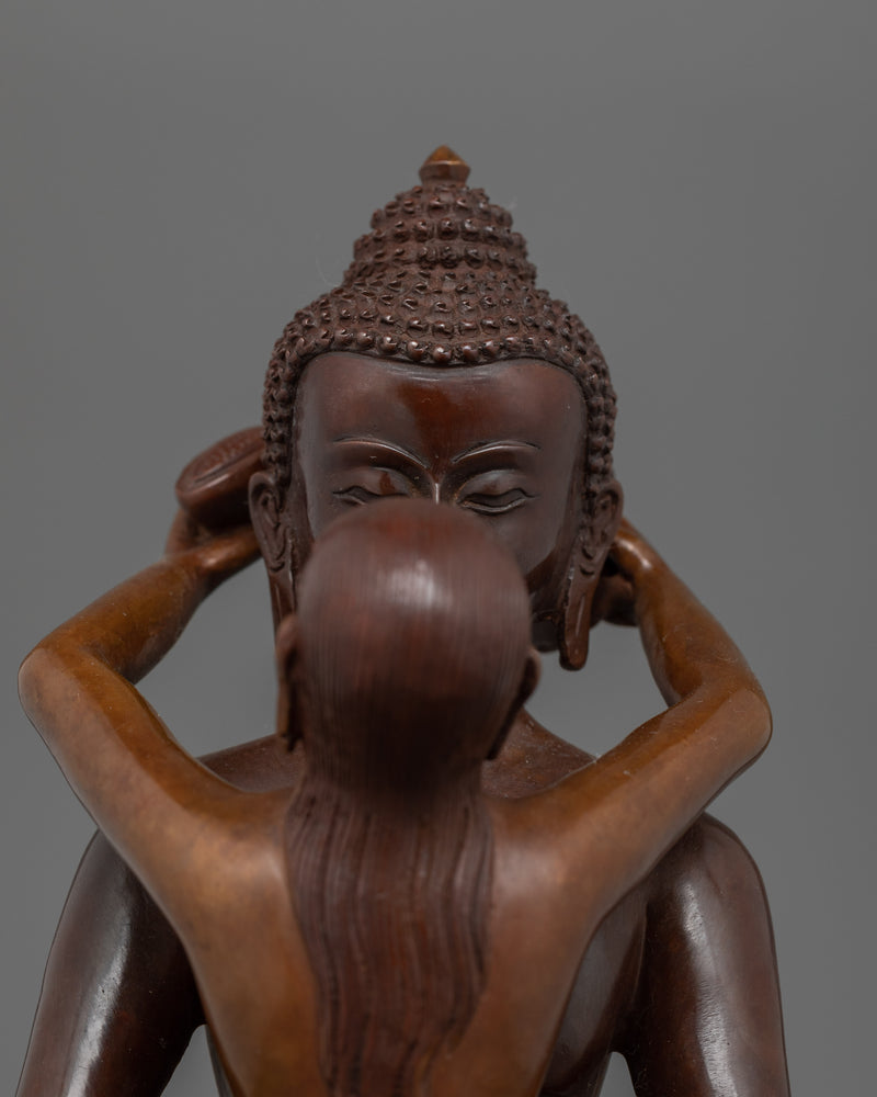 Dharma-focused Oxidized Samantabhadra with Consort | A Sacred Tantric Figure