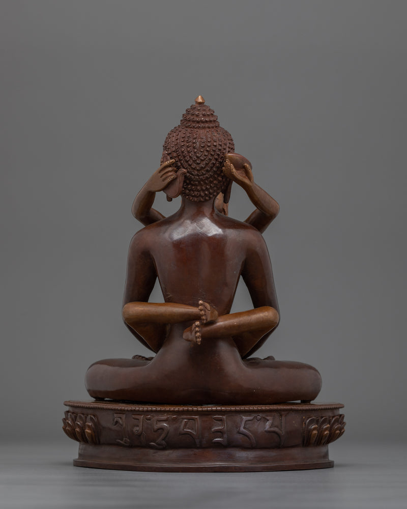 Dharma-focused Oxidized Samantabhadra with Consort | A Sacred Tantric Figure