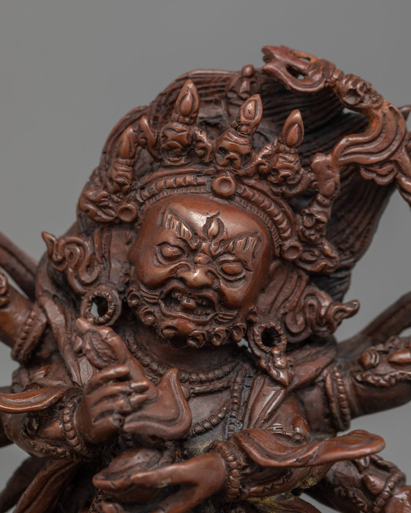 Buddhist Protector Wrathful Deity Six Armed Mahakala | Guardian of Spiritual Practice