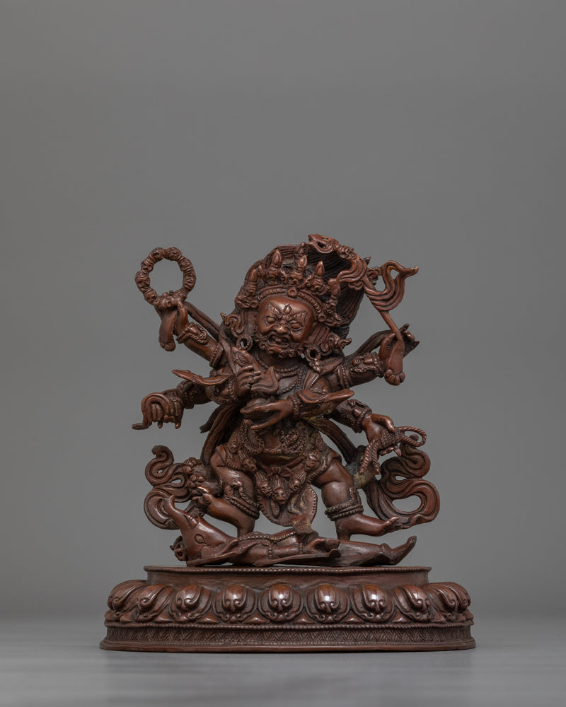 Buddhist Protector Wrathful Deity Six Armed Mahakala | Guardian of Spiritual Practice