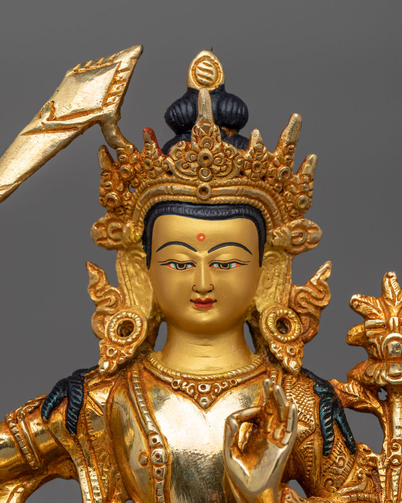 Bodhisattva Deity Holding Flaming Sword Manjushri | Symbol of Wisdom and Knowledge