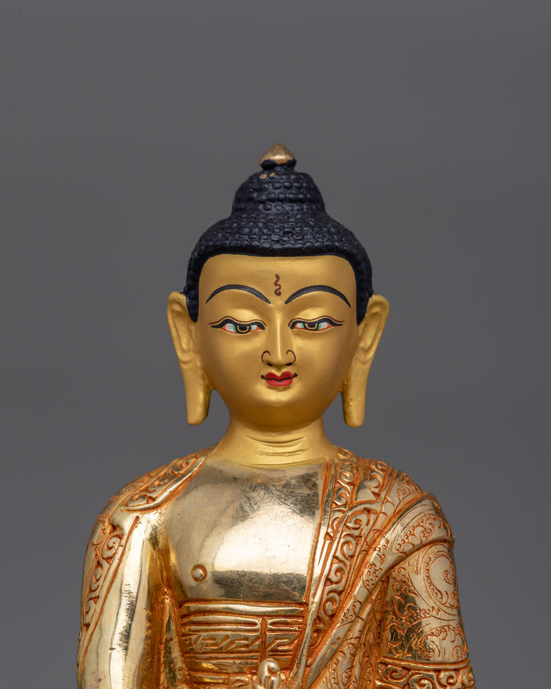 Serene Medicine Buddha 24K Gold Sculpture | Guardian of Health, Harmony, and Healing