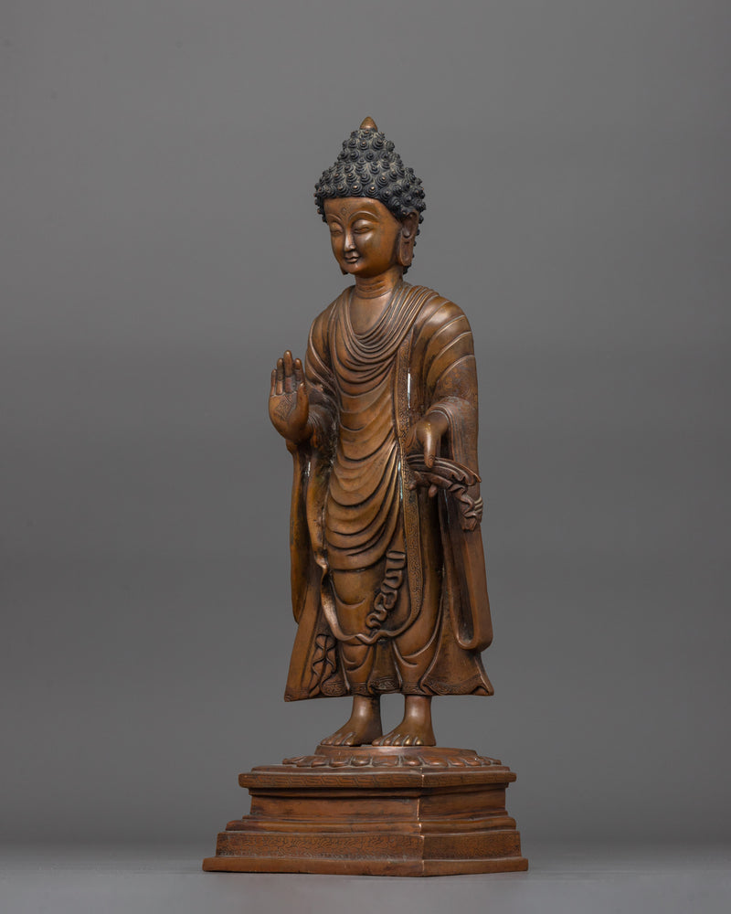 Dipankara Buddha the Buddha of Past Enlightenment | Oxidized Copper Buddha Sculpture