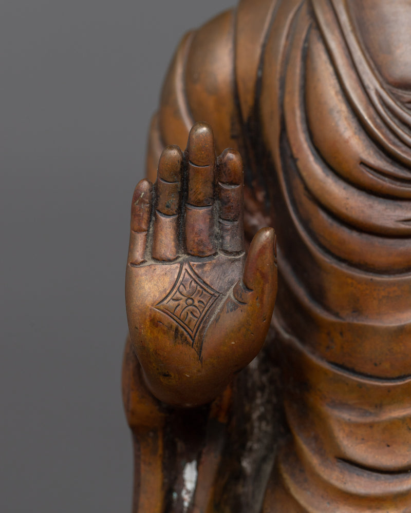 Dipankara Buddha the Buddha of Past Enlightenment | Oxidized Copper Buddha Sculpture