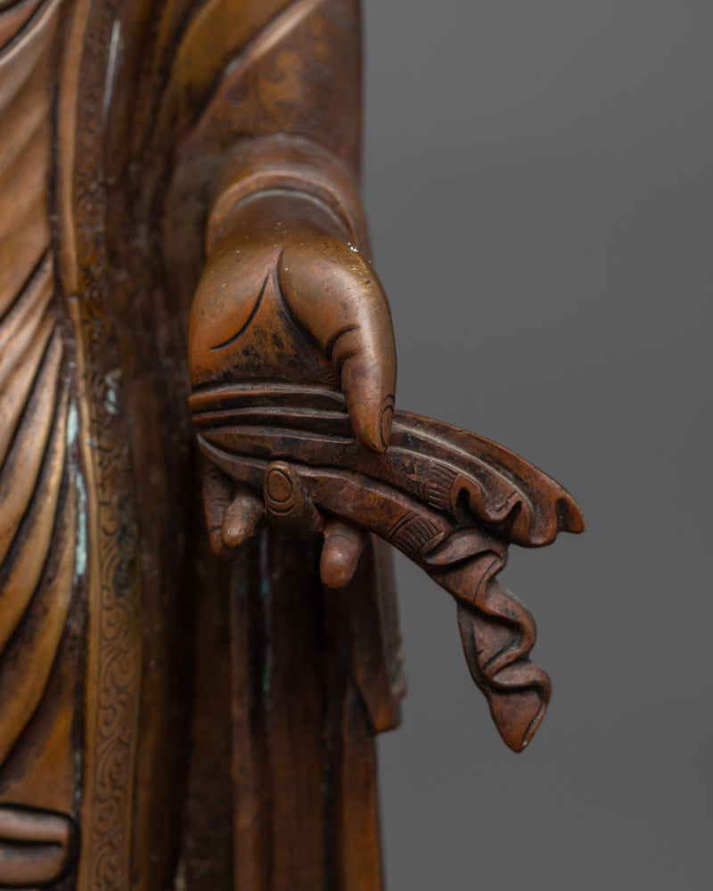 Dipankara Buddha the Buddha of Past Enlightenment | Oxidized Copper Buddha Sculpture