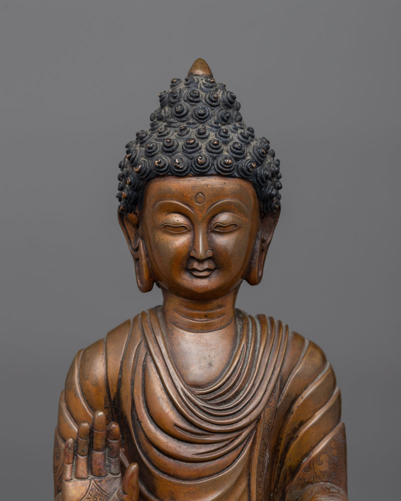 Dipankara Buddha the Buddha of Past Enlightenment | Oxidized Copper Buddha Sculpture