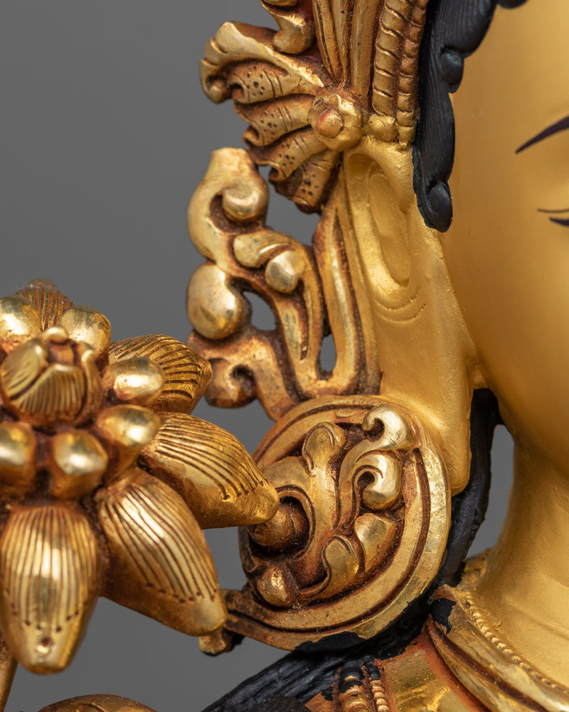 Embrace Healing and Protection with Green Tara Statue | Liberation Goddess Figurine