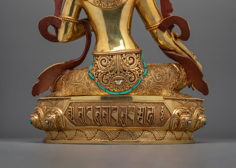 Embrace Healing and Protection with Green Tara Statue | Liberation Goddess Figurine