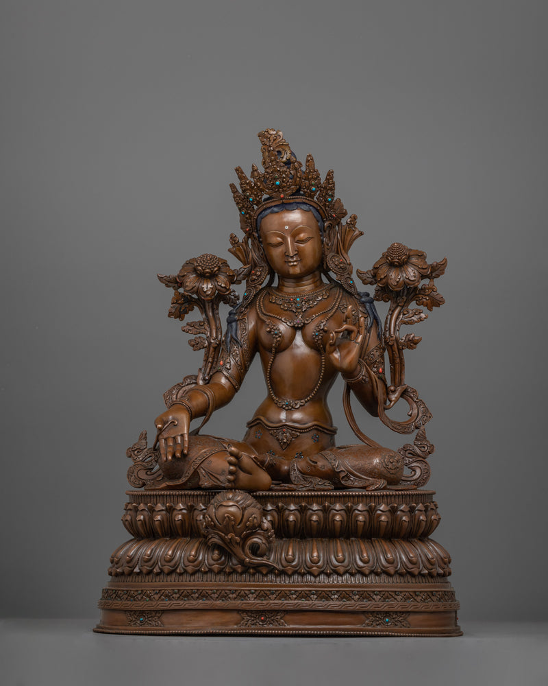 Buddhist Altar Idol Green Tara Statue | Mother Goddess of Compassion