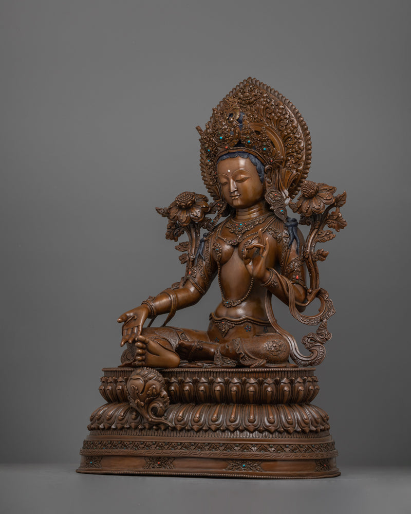 Buddhist Altar Idol Green Tara Statue | Mother Goddess of Compassion