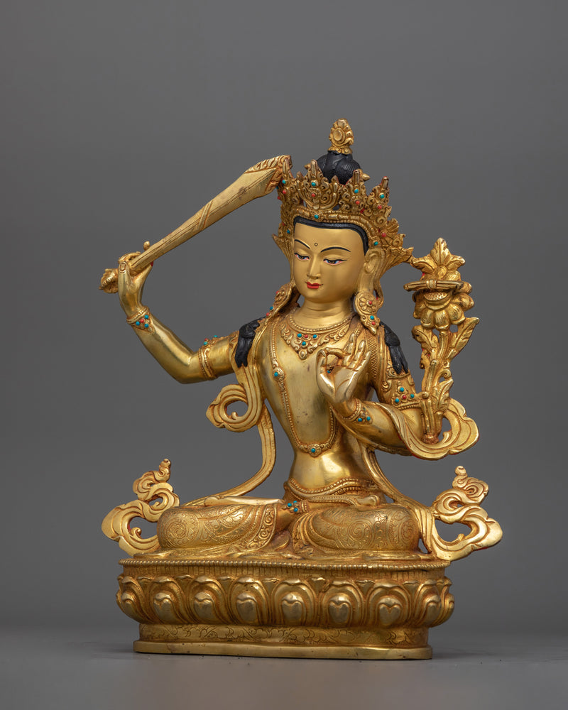 33cm Tibetan Scared Manjushri Statue | Wisdom and Knowledge