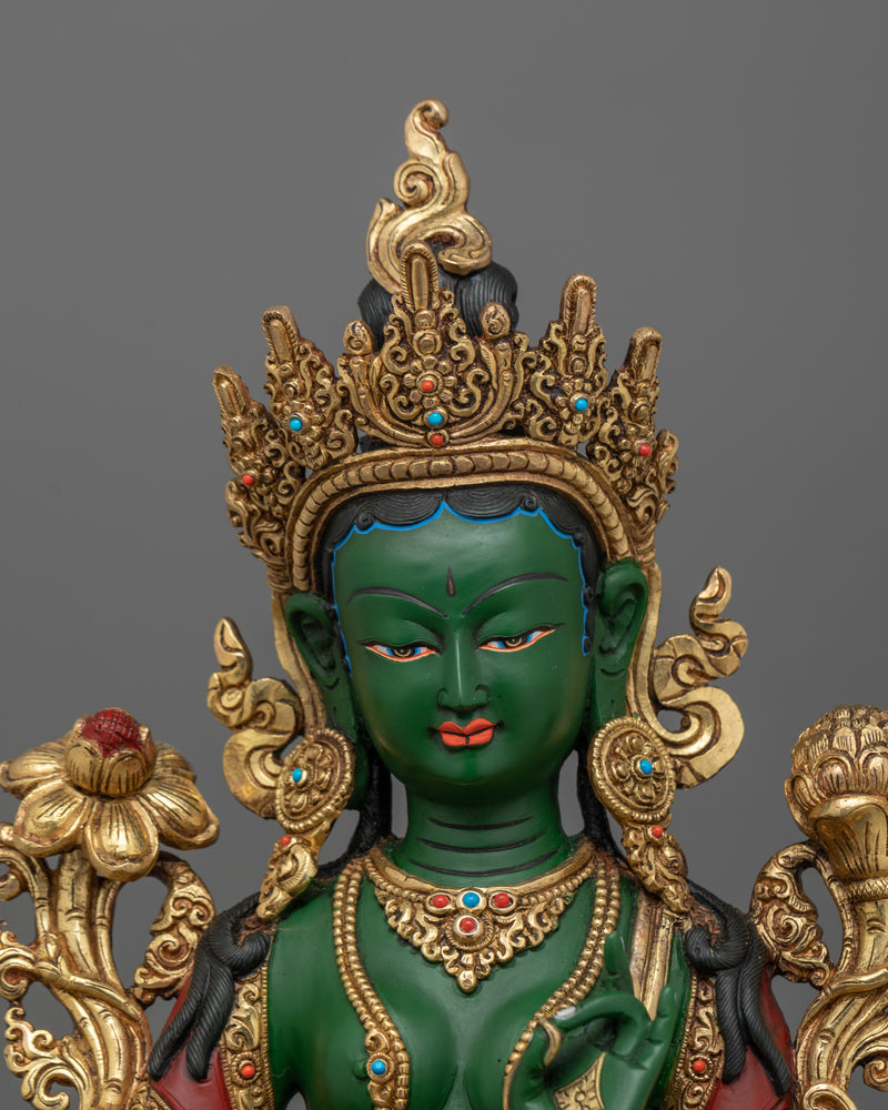 Symbol of Compassion Green Tara | Buddhist Art for Compassion and Enlightenment