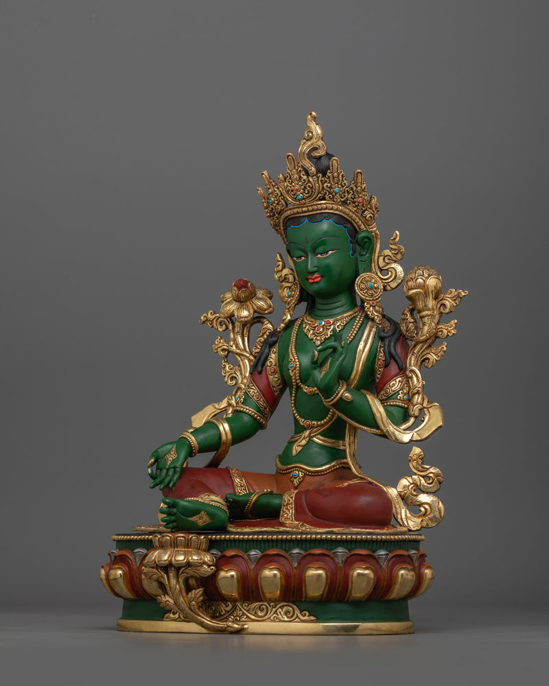 Symbol of Compassion Green Tara | Buddhist Art for Compassion and Enlightenment