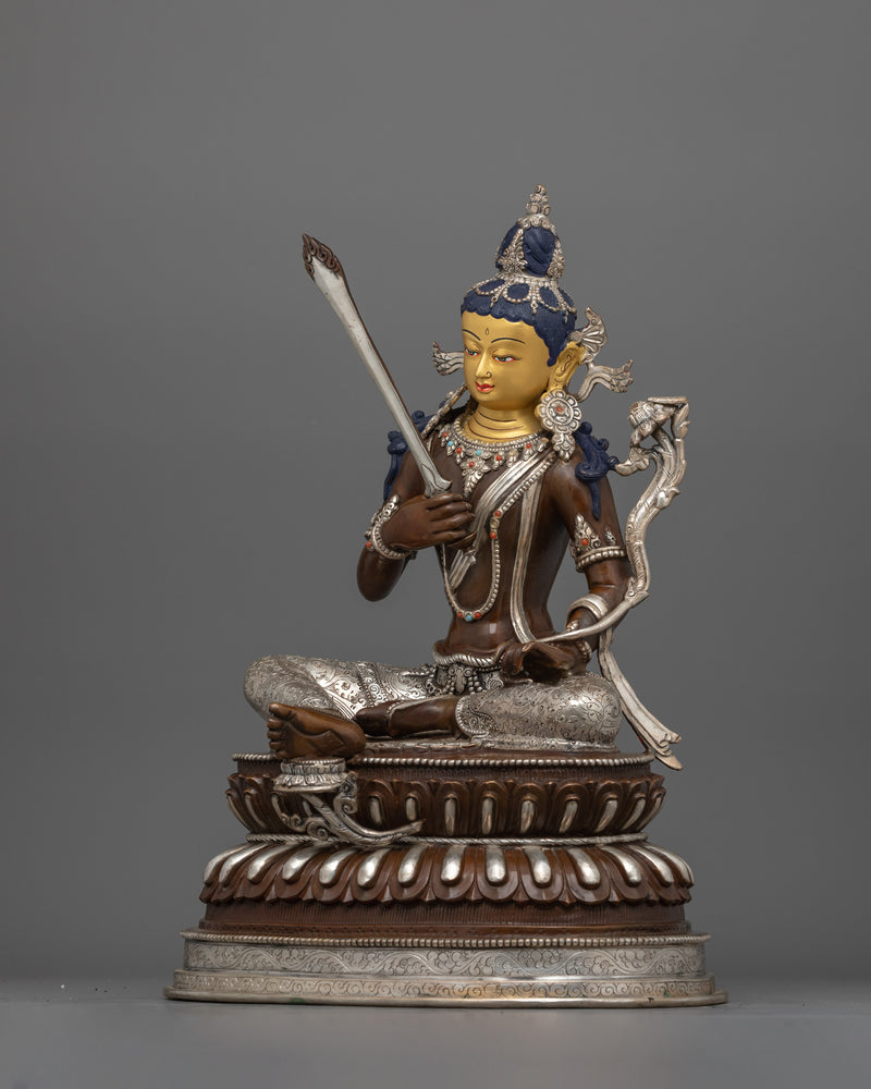 Buddhist Knowledge Deity Manjushri Statue | Spiritual Himalayan Craftsmanship