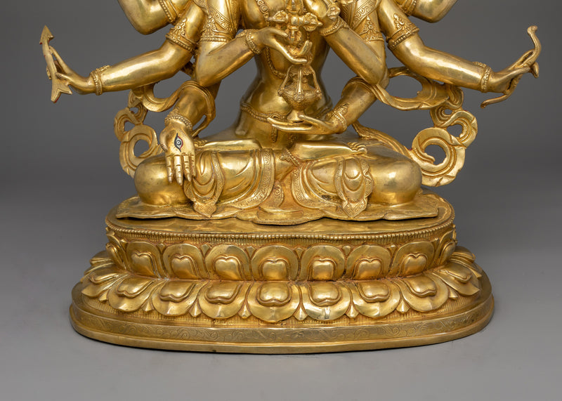 Handmade Buddhist Ushnishavijaya Sculpture | Three Face FierceDakini Deity