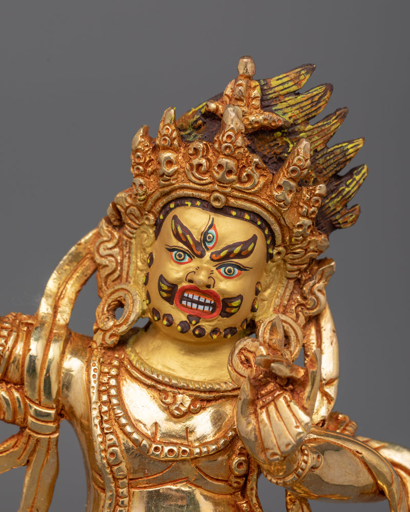 Holder of a Thunderbolt Vajrapani Sculpture | Traditional Himalayan Art of Nepal