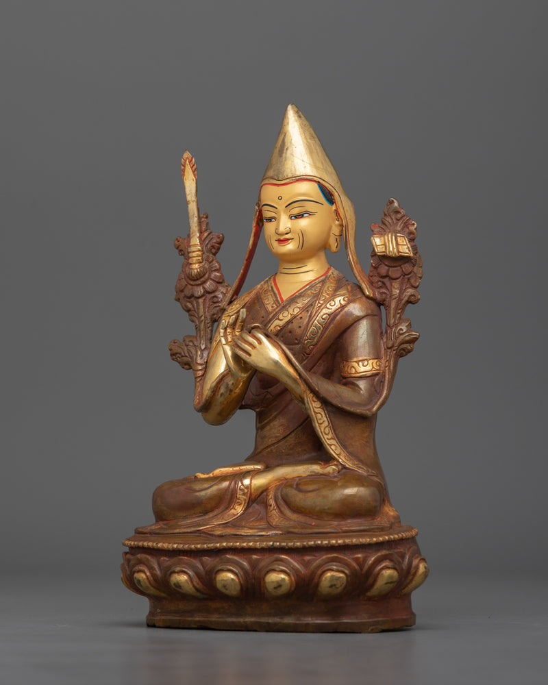 Buddhist Precious Master Je Tsongkhapa Statue | Great Tibetan Lama for Home and Altar