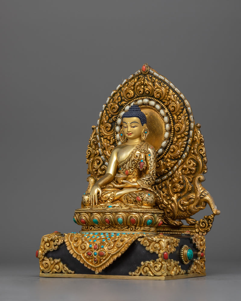 Shakyamuni Deeply Carved Statue of Buddha | Handmade Sacred Artwork