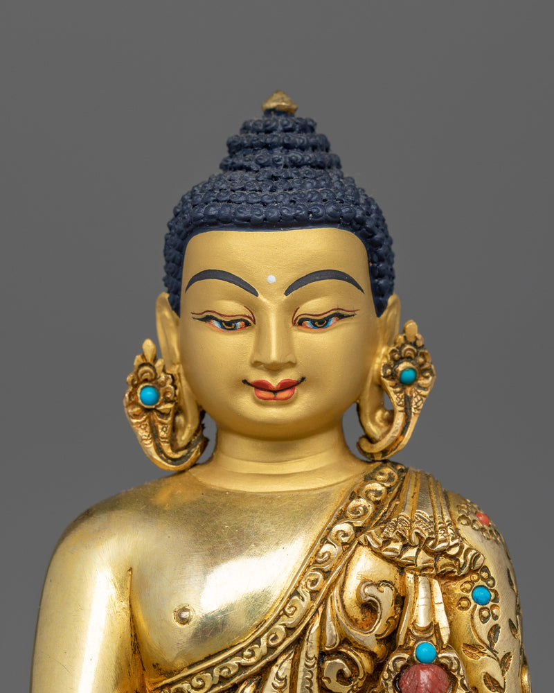 Shakyamuni Deeply Carved Statue of Buddha | Handmade Sacred Artwork