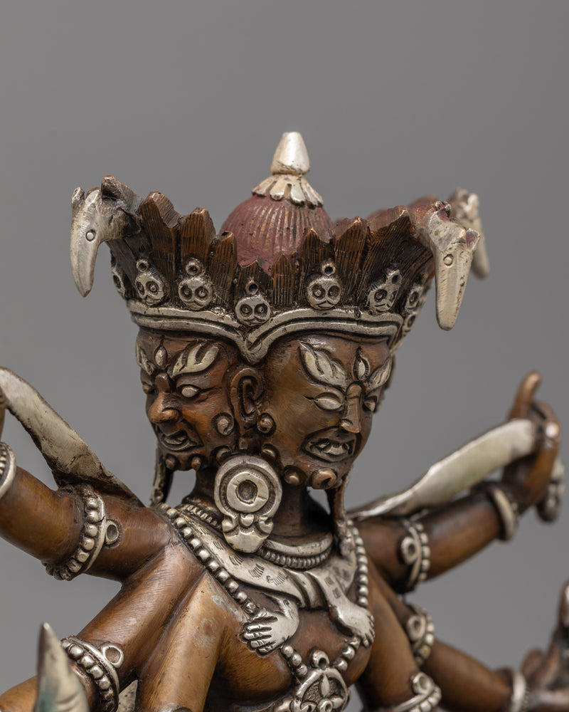 The Horse-headed Oxidized Hayagriva Statue | Buddhist Sculpture for Shrine