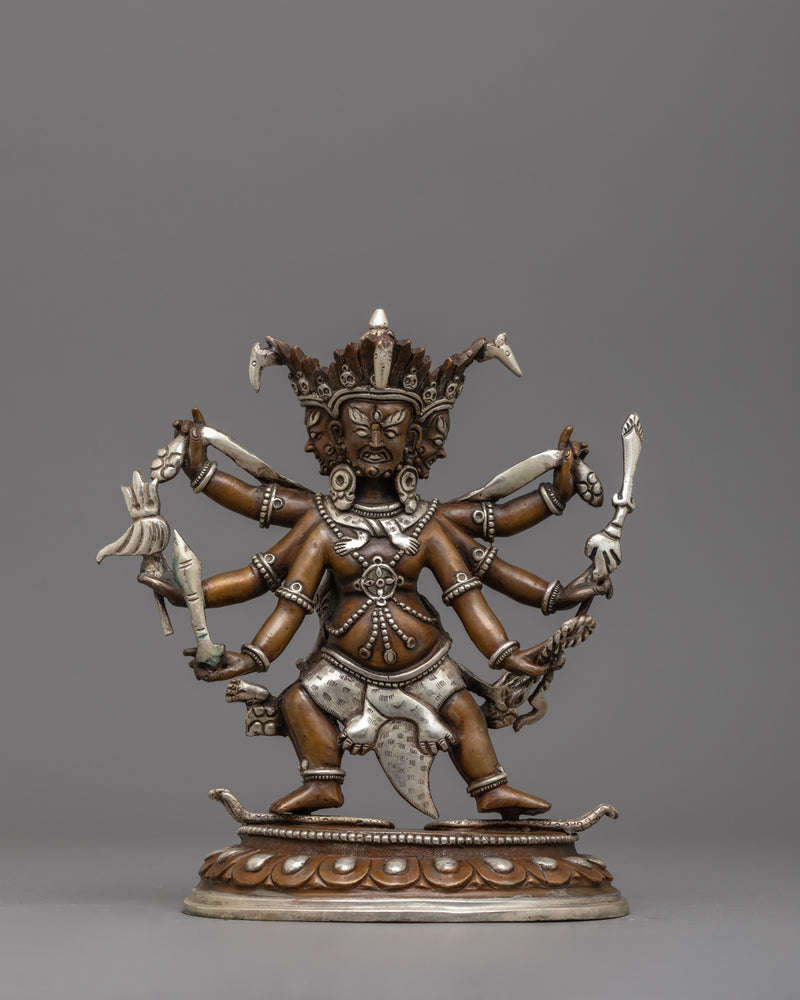 The Horse-headed Oxidized Hayagriva Statue | Buddhist Sculpture for Shrine