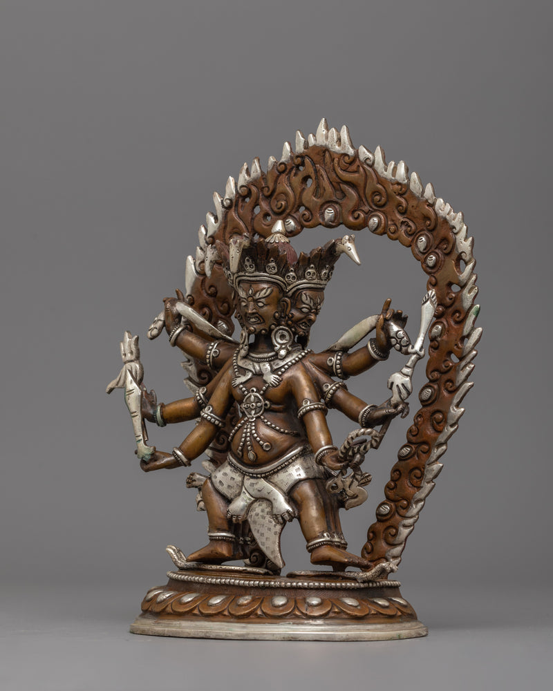 The Horse-headed Oxidized Hayagriva Statue | Buddhist Sculpture for Shrine