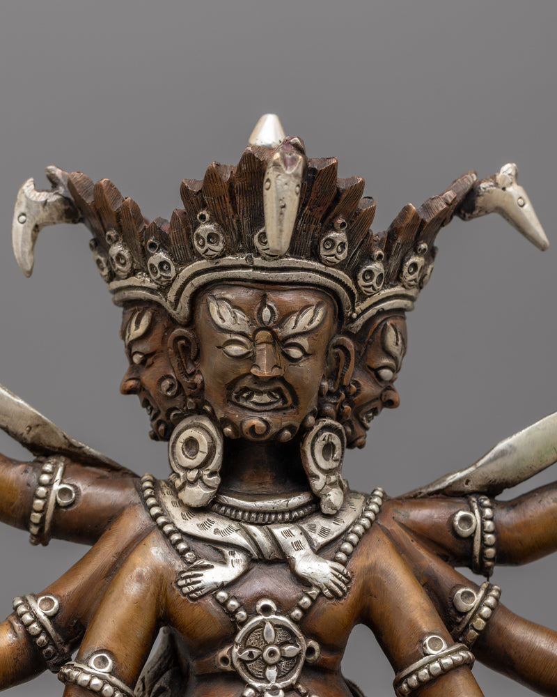 The Horse-headed Oxidized Hayagriva Statue | Buddhist Sculpture for Shrine