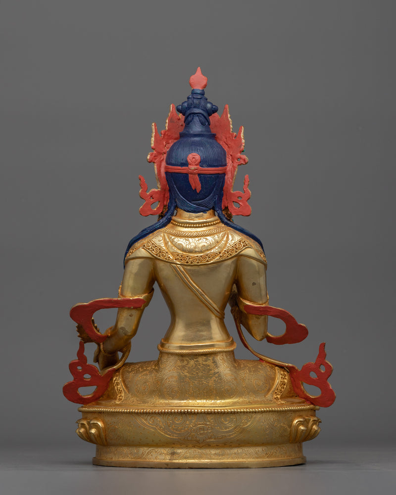 Statue of Kshitigarbha Holding Chintamani | 24K Gold Gilded Copper Artwork