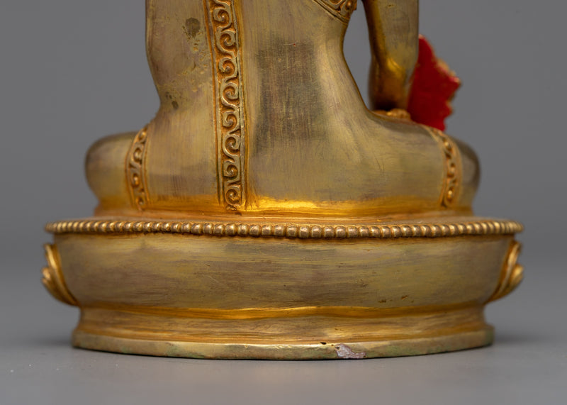 Dhyani Buddha of Healing Artwork | Handcrafted 24K Gold Gilded Statue