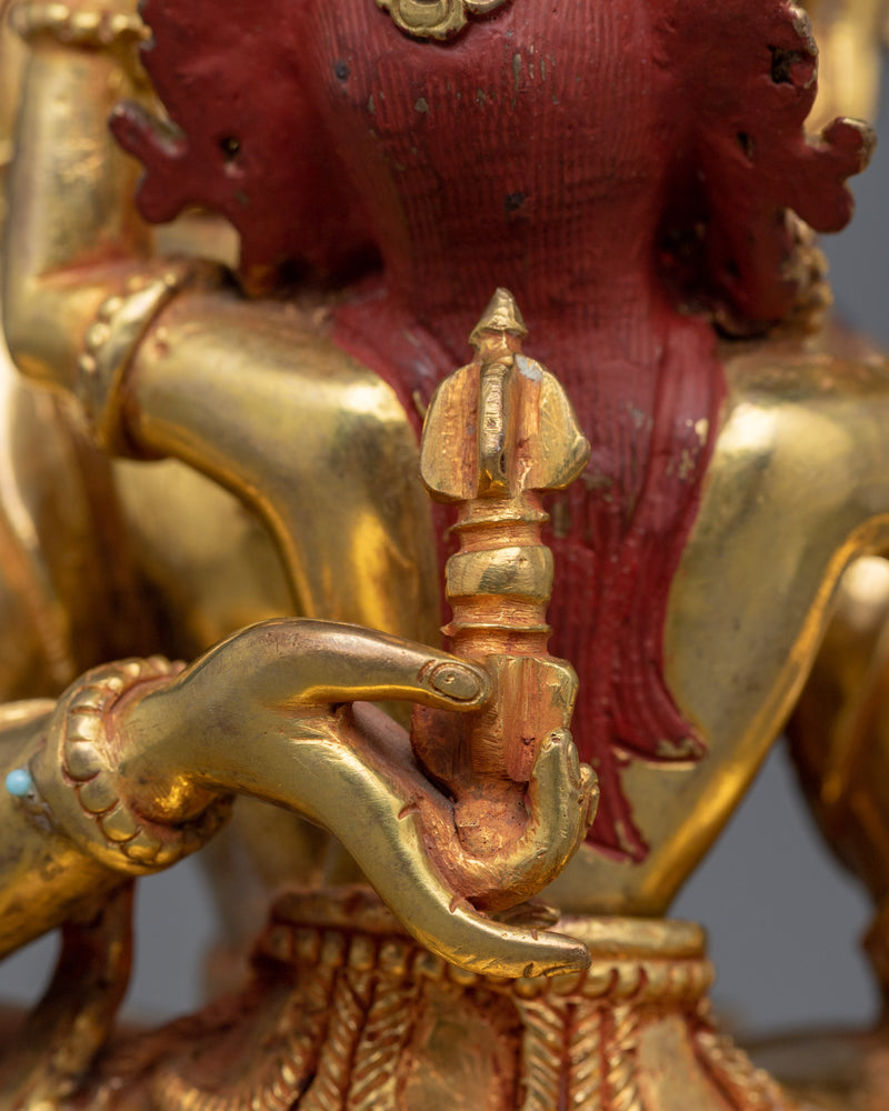 Tranquil Vajrasattva with Consort Figurine | 24K Gold Gilded Sacred Art