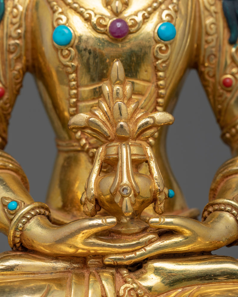 Amitayus Long Life Deity Sculpture | Symbol of Longevity and Spiritual Enlightenment