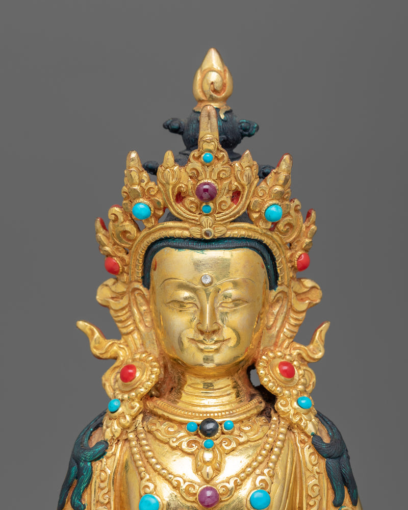 Amitayus Long Life Deity Sculpture | Symbol of Longevity and Spiritual Enlightenment