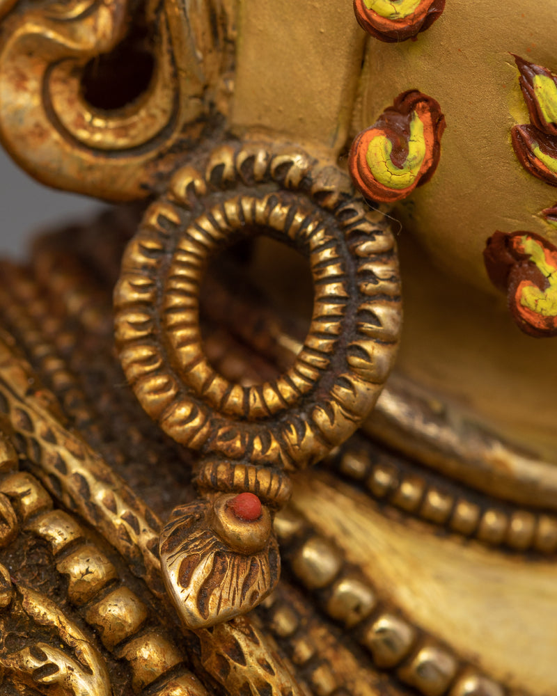 Six-Armed Mahakala Protector Deity Statue | 24K Gold Protector Artwork